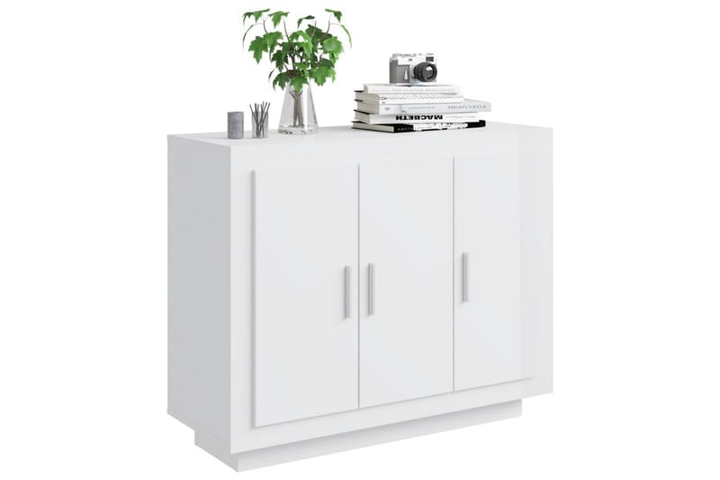 beBasic Skänk vit högglans 92x35x75 cm konstruerat trä - White - Sideboard & skänk