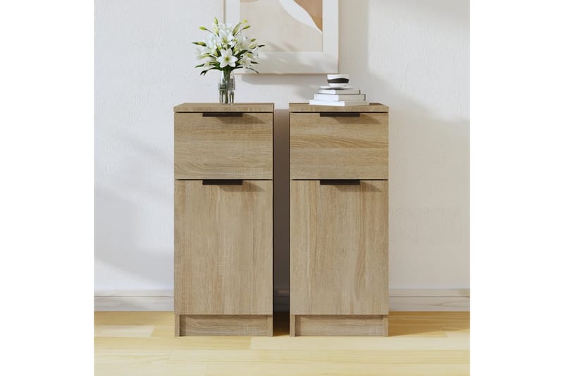 beBasic Skänkar 2 st sonoma-ek 30x30x70 cm konstruerat trä - Brown - Sideboard & skänk