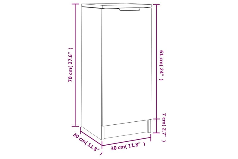 beBasic Skänkar 2 st vit 30x30x70 cm konstruerat trä - White - Sideboard & skänk