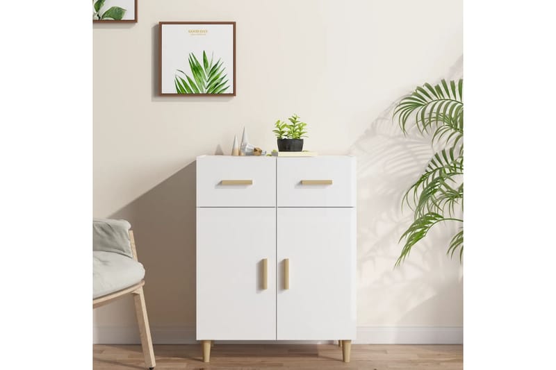 beBasic Skänkskåp vit högglans 69,5x34x89 cm konstruerat trä - White - Sideboard & skänk