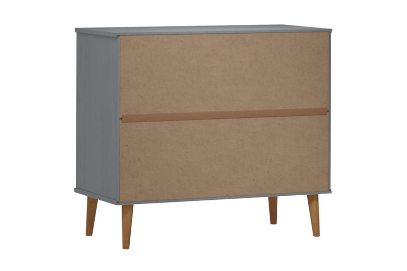 beBasic Skåp grå 90x40x80 cm massiv furu - Grey - Sideboard & skänk