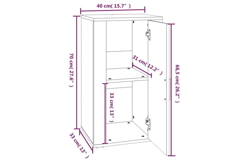 beBasic Skåp vit 40x33x70 cm konstruerat trä - White - Sideboard & skänk