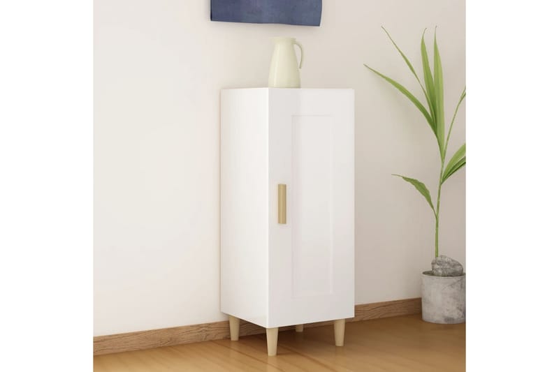 beBasic Skåp vit högglans 34,5x34x90 cm konstruerat trä - White - Sideboard & skänk