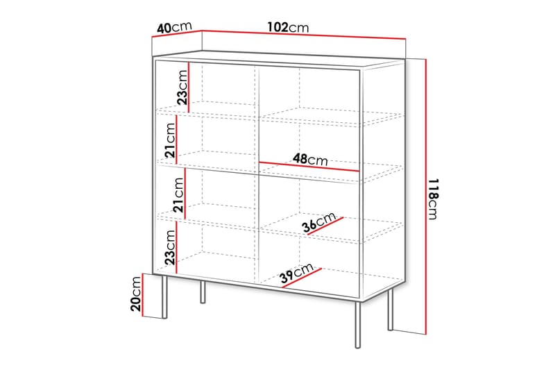 Belonger Byrå 102 cm - Svart - Förvaring - Förvaringsmöbler - Byrå