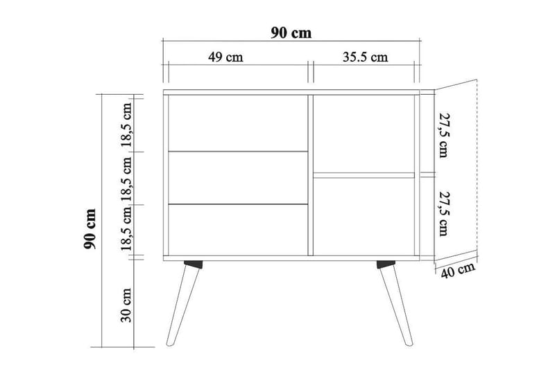 Brokind Byrå 90 cm - Brun - Förvaring - Förvaringsmöbler - Byrå - Hallbyrå