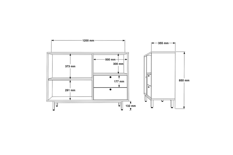 Donae Byrå 120 cm - Ek/Grön - Förvaring - Förvaringsmöbler - Byrå