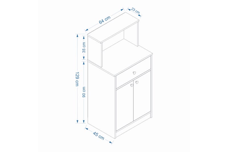 Hemi Byrå 64 cm - Vit/Brun - Förvaring - Förvaringsmöbler - Byrå - Hallbyrå