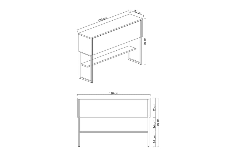 Luxe Byrå 120 cm - Beige/Svart - Förvaring - Förvaringsmöbler - Byrå