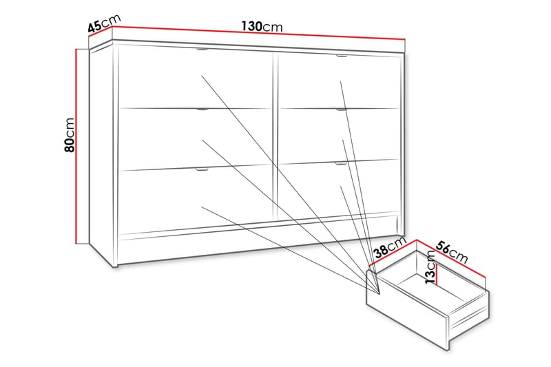 Munkedal Byrå 130 cm - Vit - Förvaring - Förvaringsmöbler - Byrå