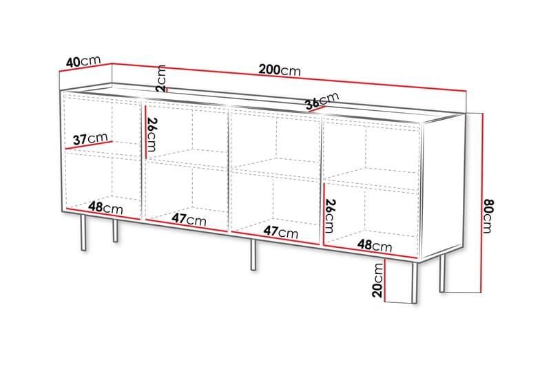 Munkedal Byrå 200 cm - Kashmir - Förvaring - Förvaringsmöbler - Byrå