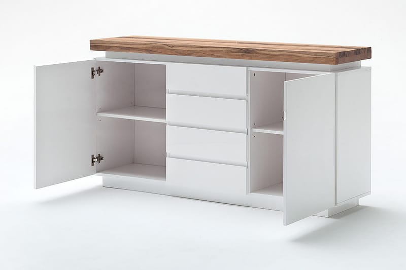 Corbett Skänk 150 cm 2 Dörrar 4 Lådor - Oljad Ek/Matt Vit - Sideboard & skänk