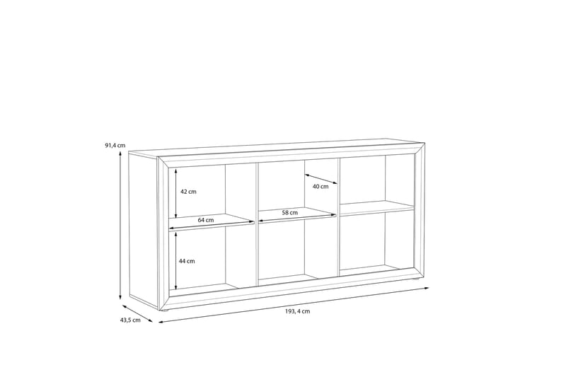 Corlius Sideboard 41x194 cm - Beige/Brun - Sideboard & skänk