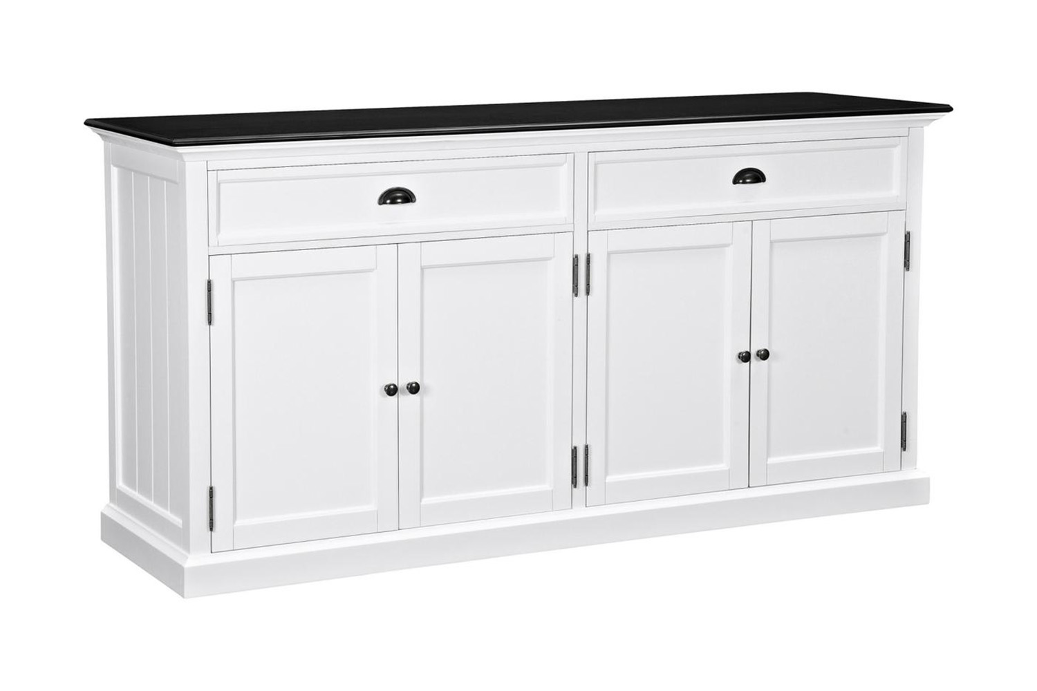 Ocean Delight Hampton Skänk 170 cm 4 Dörrar 2 Lådor - Vit/Svart Sideboard & skänk Vit Trä