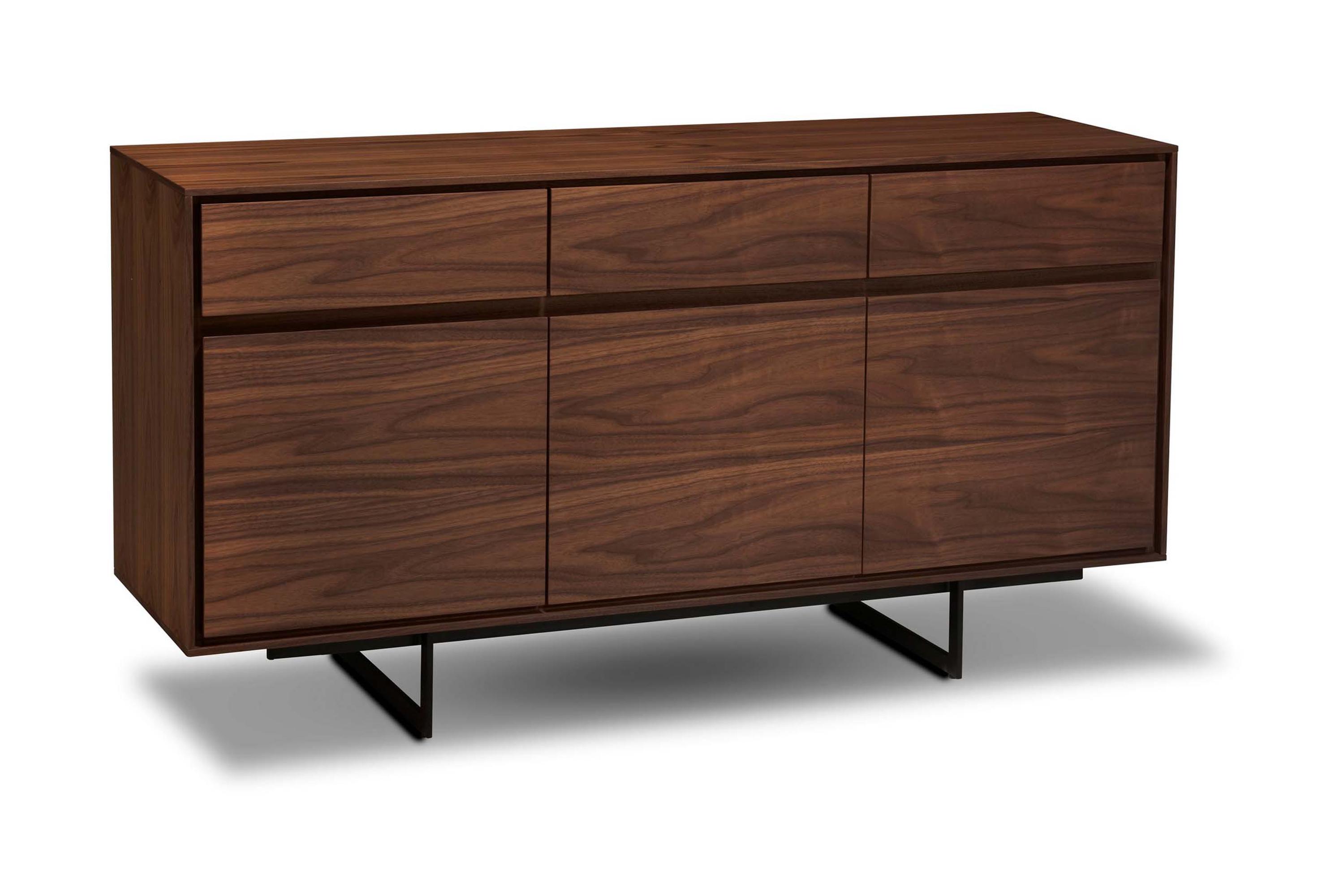 Manor House Idir Skänk 155 cm 3 Lådor Dörrar Valnötsfaner - Valnöt Sideboard & skänk Brun Trä