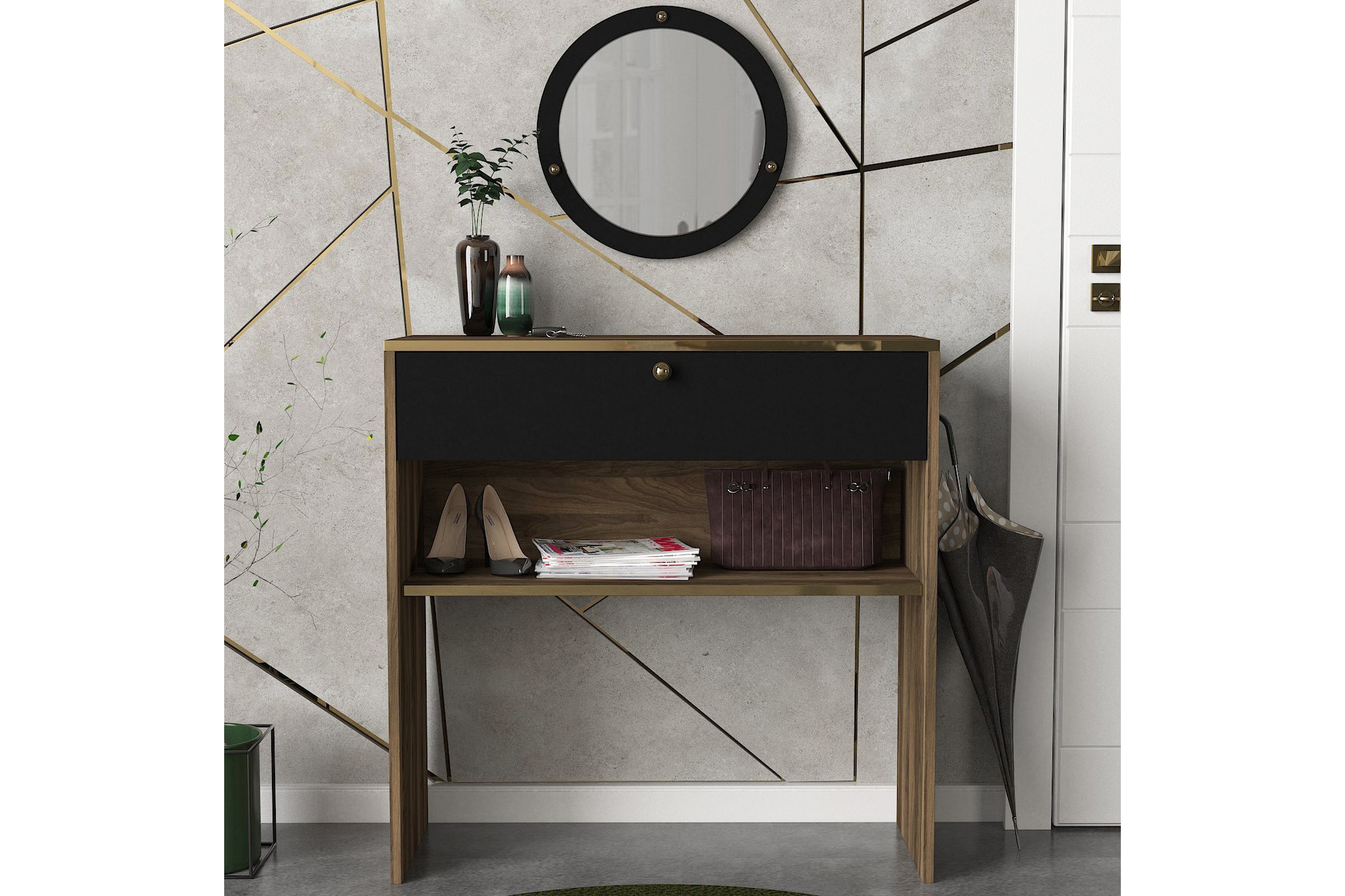 Jdan Sideboard 90 cm - Valnöt|Svart & skänk