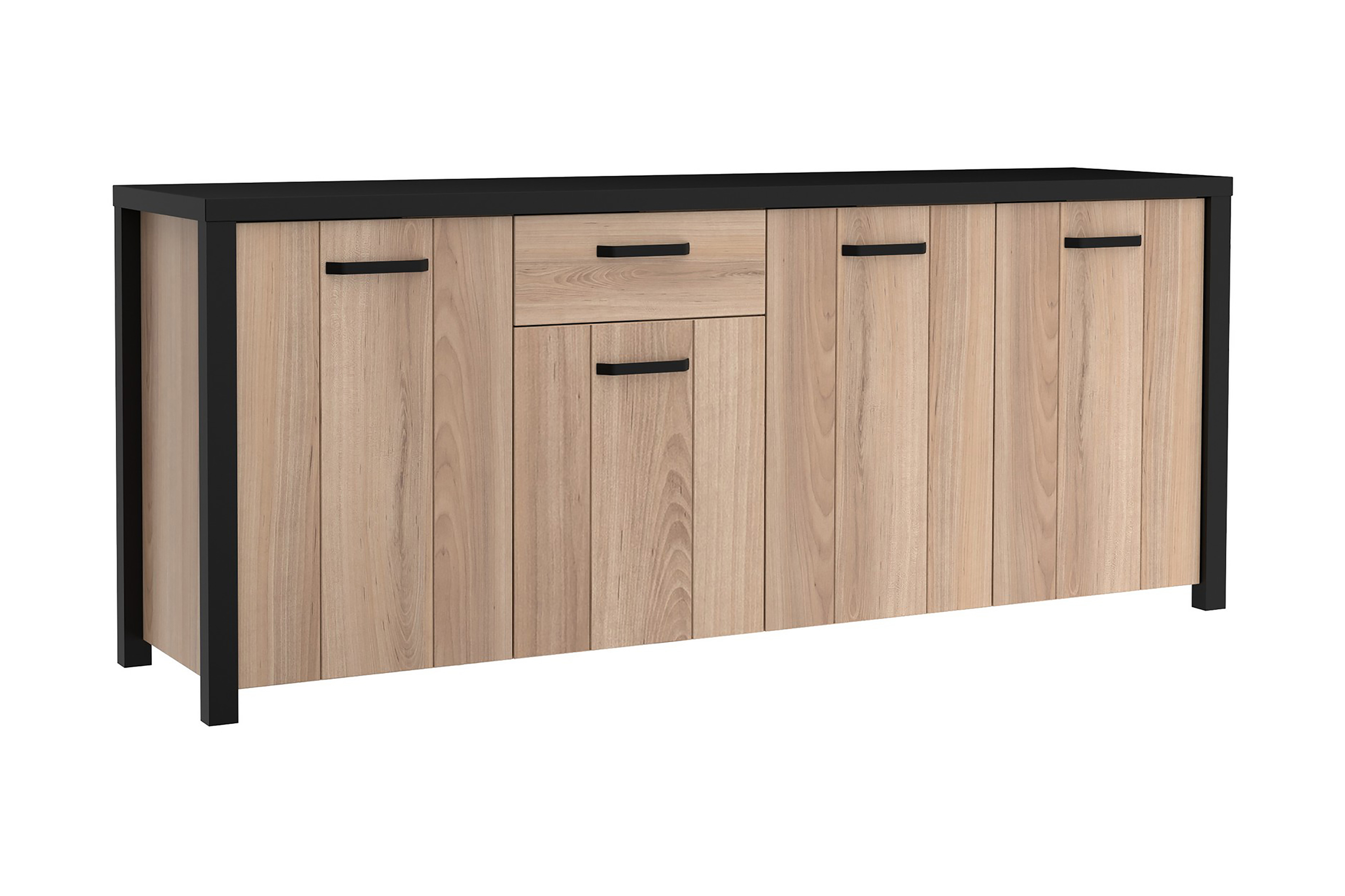 Konitsa Sideboard 52x210 cm - Brun/Svart & skänk Brun,Svart Plast