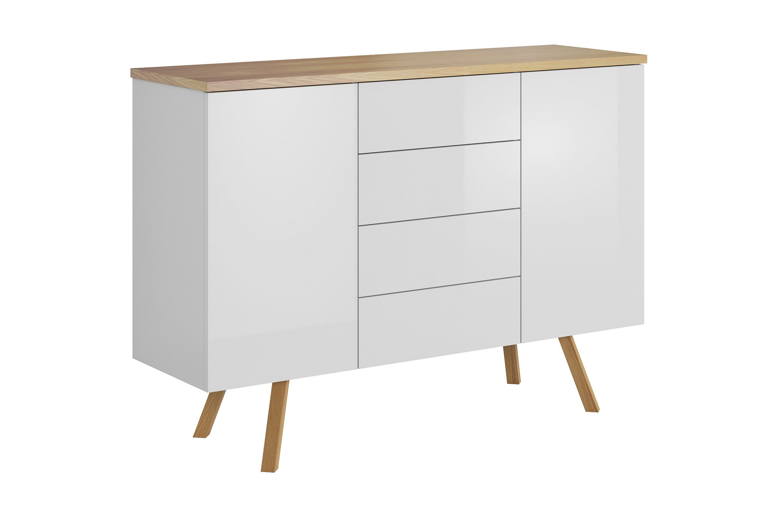 Andrarum Milica Skänk 115 cm - Vit/Trä Sideboard & skänk Vit,Natur Trä