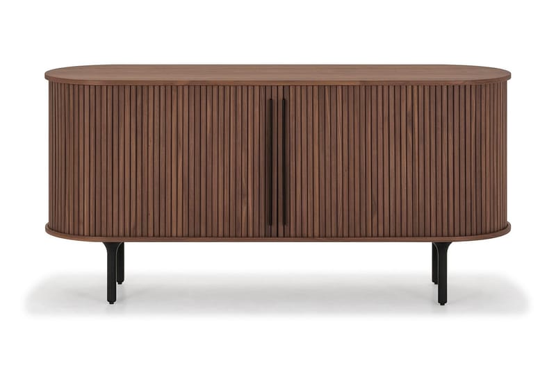 Noira Smalt Sideboard Ribbad Valnöt 150x45 cm - Massiv Valnöt / Brun - Förvaring - Förvaringsmöbler - Sideboard & skänk