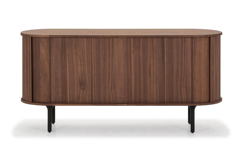 Noira Smalt Sideboard Ribbad Valnöt 150x45 cm - Massiv Valnöt / Brun - Förvaring - Förvaringsmöbler - Sideboard & skänk