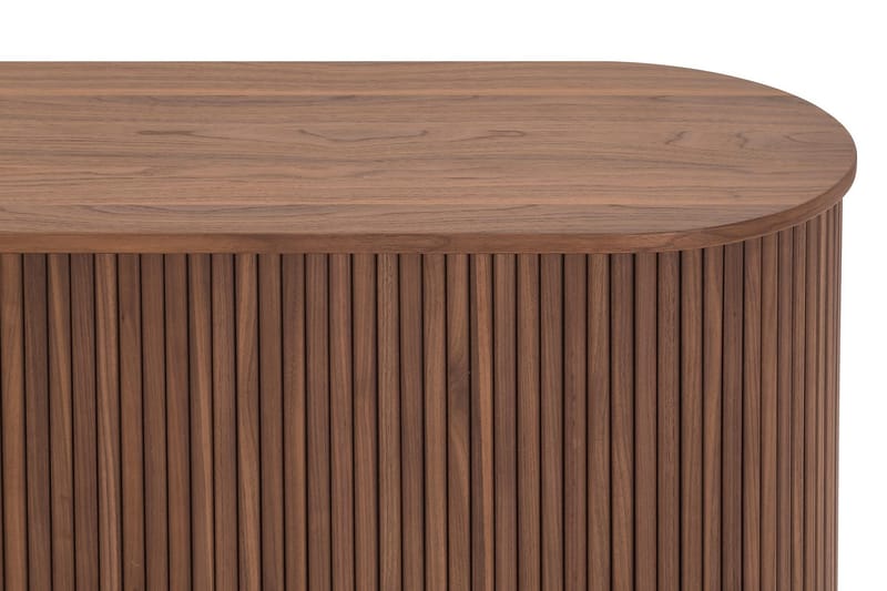 Noira Smalt Sideboard Ribbad Valnöt 150x45 cm - Massiv Valnöt / Brun - Förvaring - Förvaringsmöbler - Sideboard & skänk