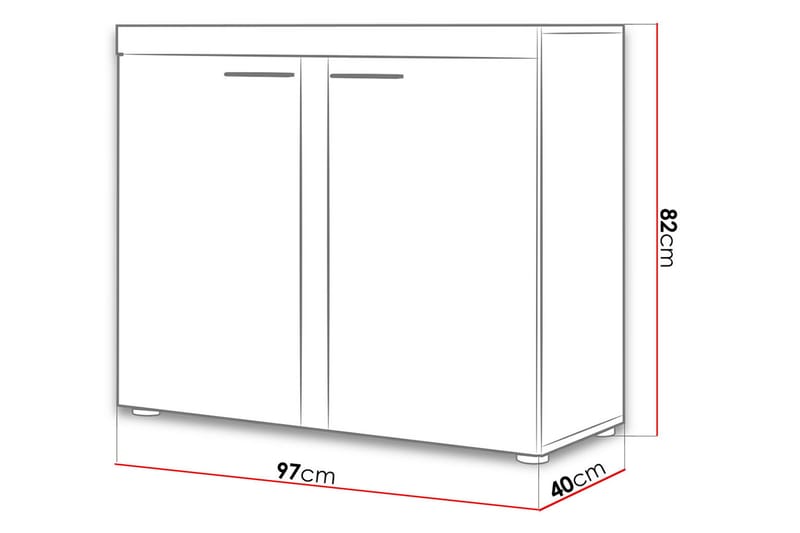 Rumba Skänk 97,2x40,3x82 cm LED-belysning - Beige/Brun/Grå - Sideboard & skänk