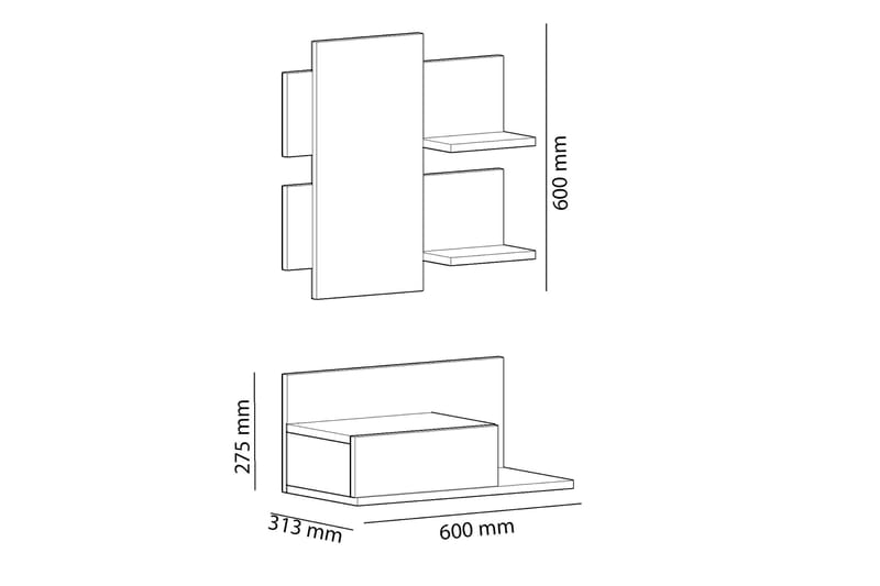 Shalice Sideboard 60 cm - Ek|Antracit - Sideboard & skänk