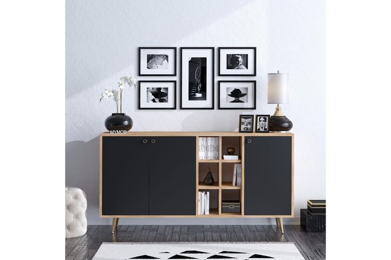 Sideboard 40x140 cm - Natur/Antracit - Sideboard & skänk