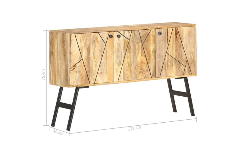 Skänk 118x30x75 cm massivt mangoträ - Brun - Förvaring - Förvaringsmöbler - Sideboard & skänk