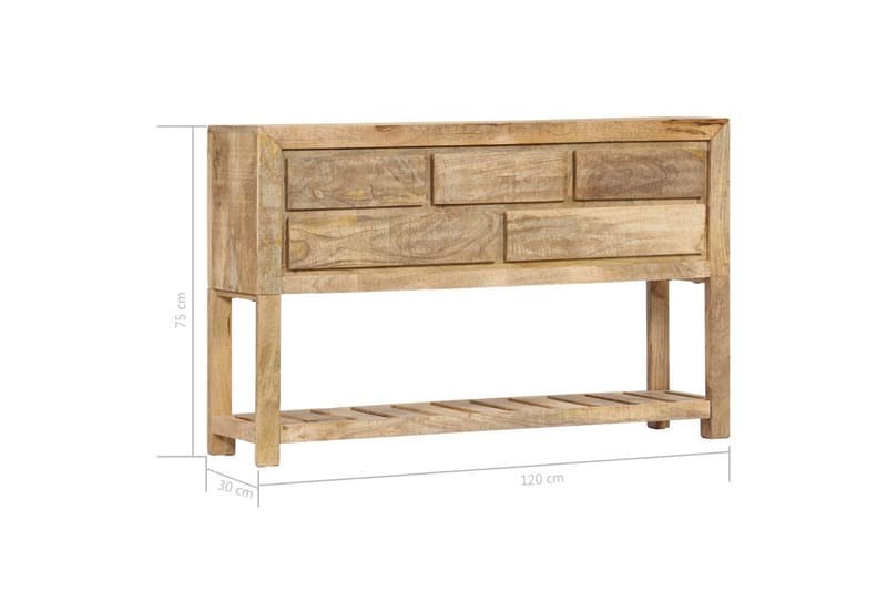 Skänk 120x30x75 cm massivt mangoträ - Brun - Förvaring - Förvaringsmöbler - Sideboard & skänk