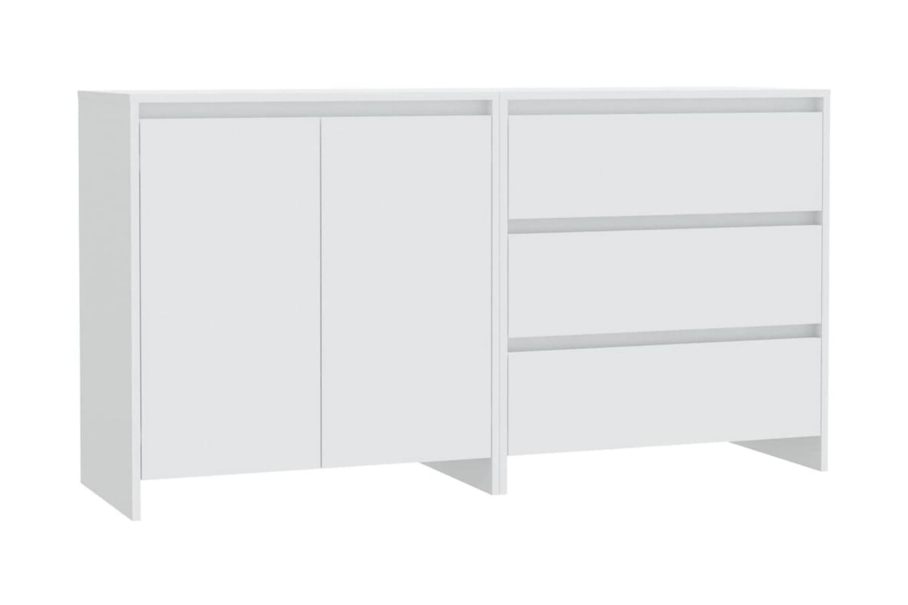 Skänk 2 delar vit konstruerat trä - Vit Sideboard & skänk Trä