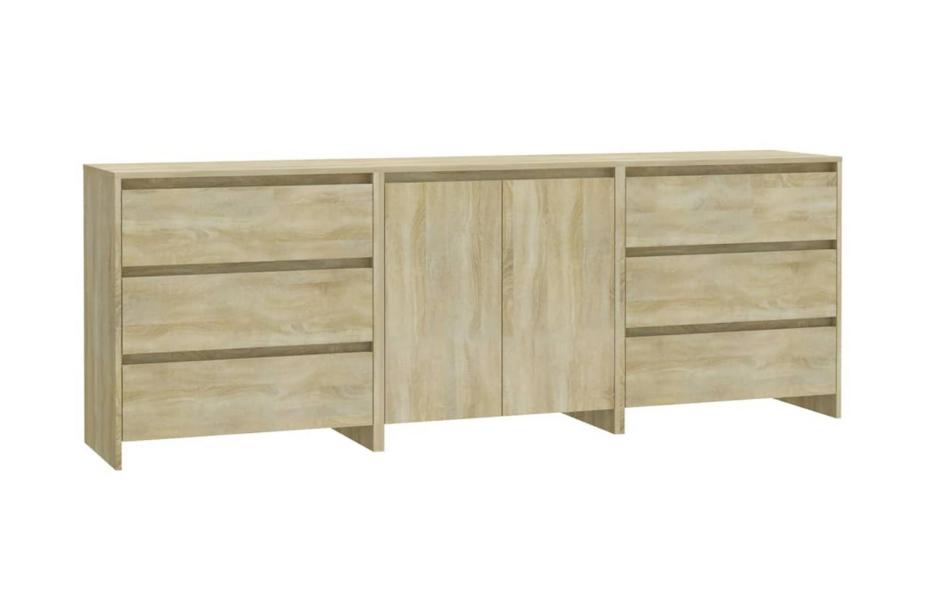 Skänk 3 delar sonoma-ek konstruerat trä - Ek Sideboard & skänk Brun Trä