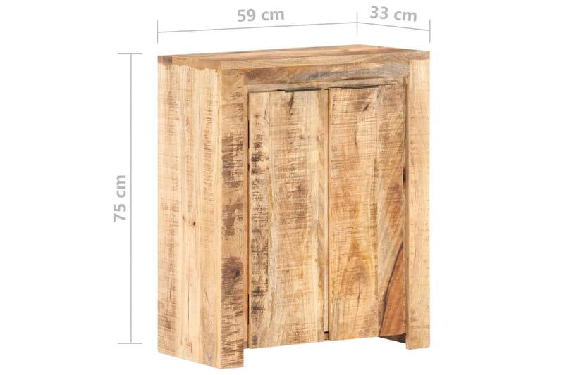 Skänk 59x33x75 cm grovt mangoträ - Brun - Sideboard & skänk