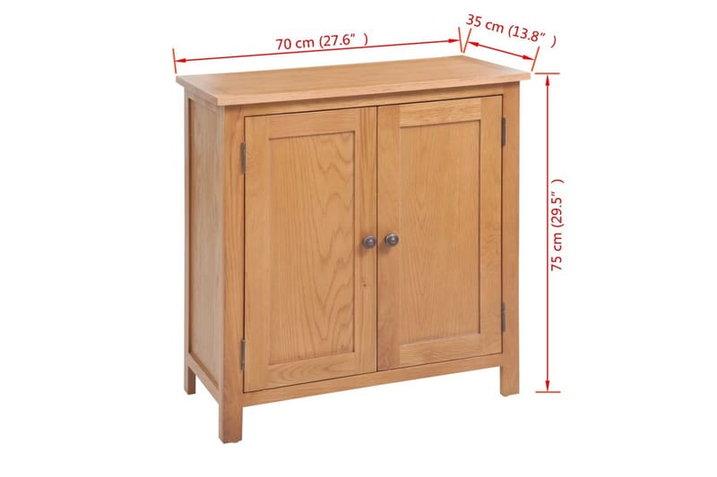 Skänk 70x35x75 cm massiv ek - Brun - Sideboard & skänk