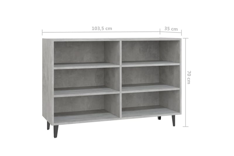 Skänk betonggrå 103,5x35x70 cm spånskiva - Betonggrå - Sideboard & skänk