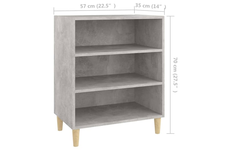 Skänk betonggrå 57x35x70 cm spånskiva - Grå - Sideboard & skänk