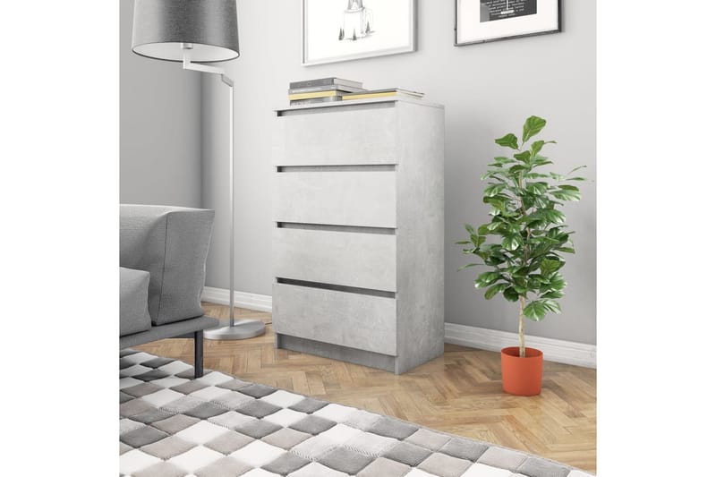 Skänk betonggrå 60x35x98,5 cm spånskiva - Grå - Förvaring - Förvaringsmöbler - Sideboard & skänk