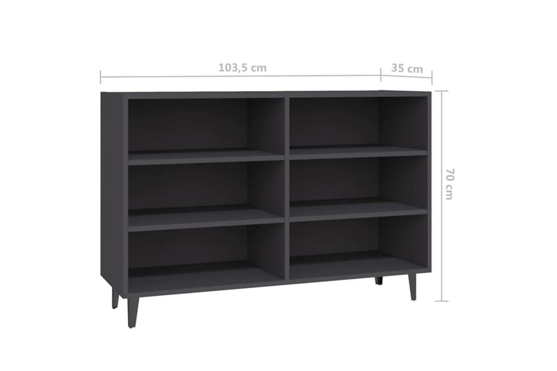 Skänk grå 103,5x35x70 cm spånskiva - Grå - Sideboard & skänk