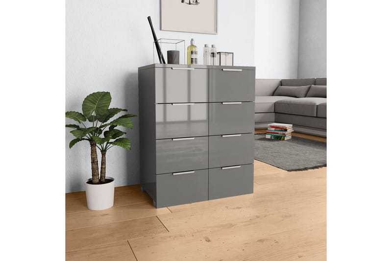 Skänk högglans grå 60x35x80 cm spånskiva - Grå - Förvaring - Förvaringsmöbler - Sideboard & skänk