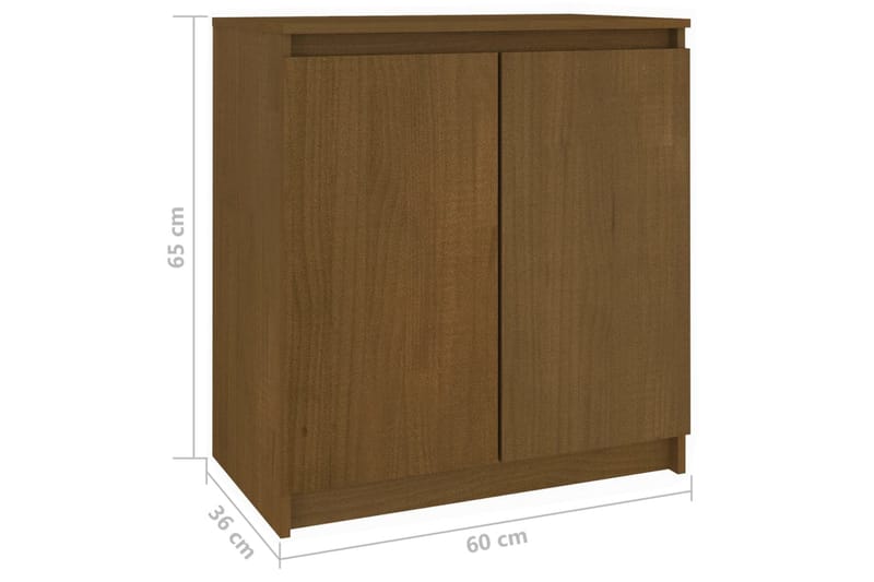 Skänk honungsbrun 60x36x65 cm massiv furu - Brun - Sideboard & skänk