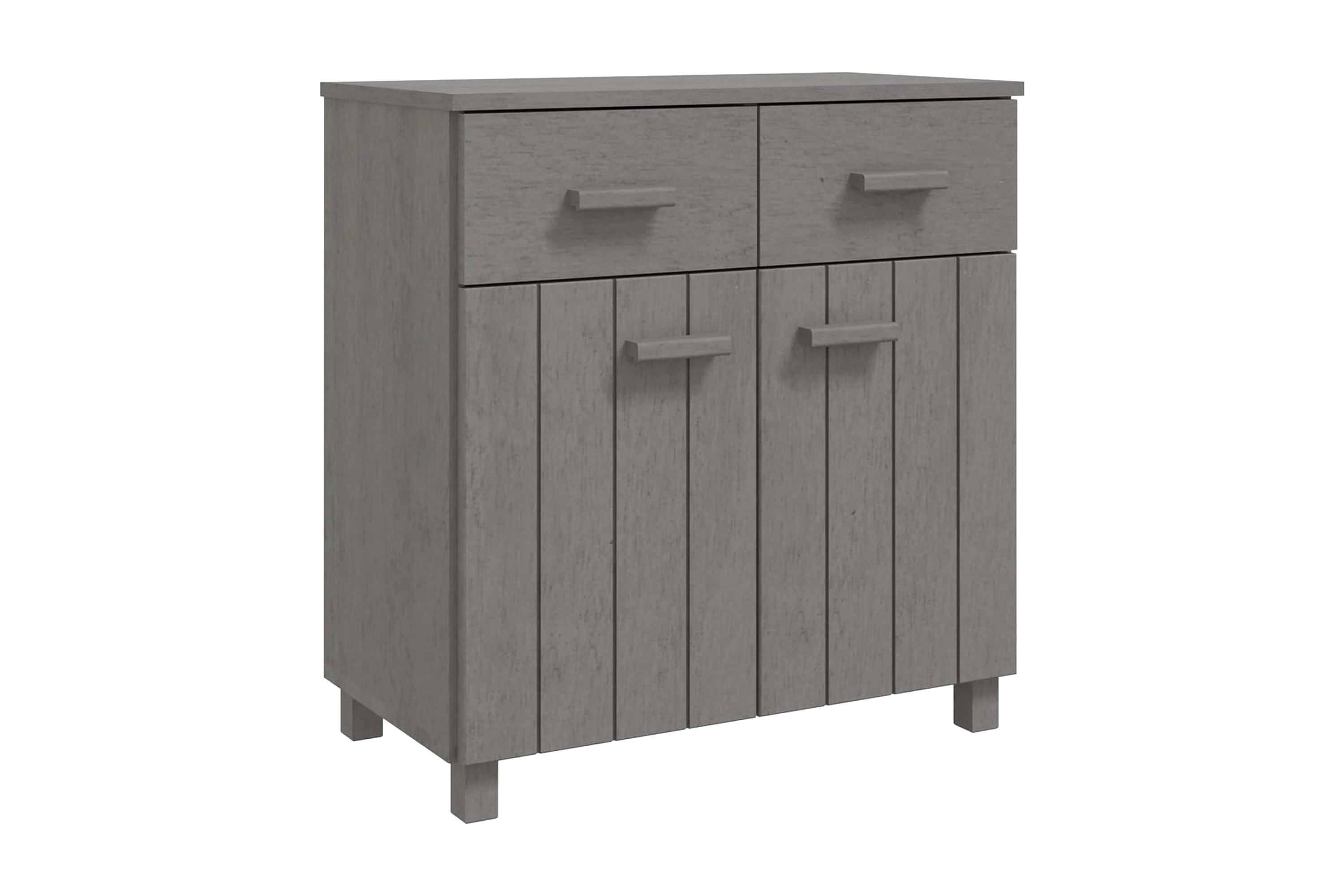 Skänk ljusgrå 79x40x80 cm massiv furu - Ljusgrå Sideboard & skänk Grå Trä