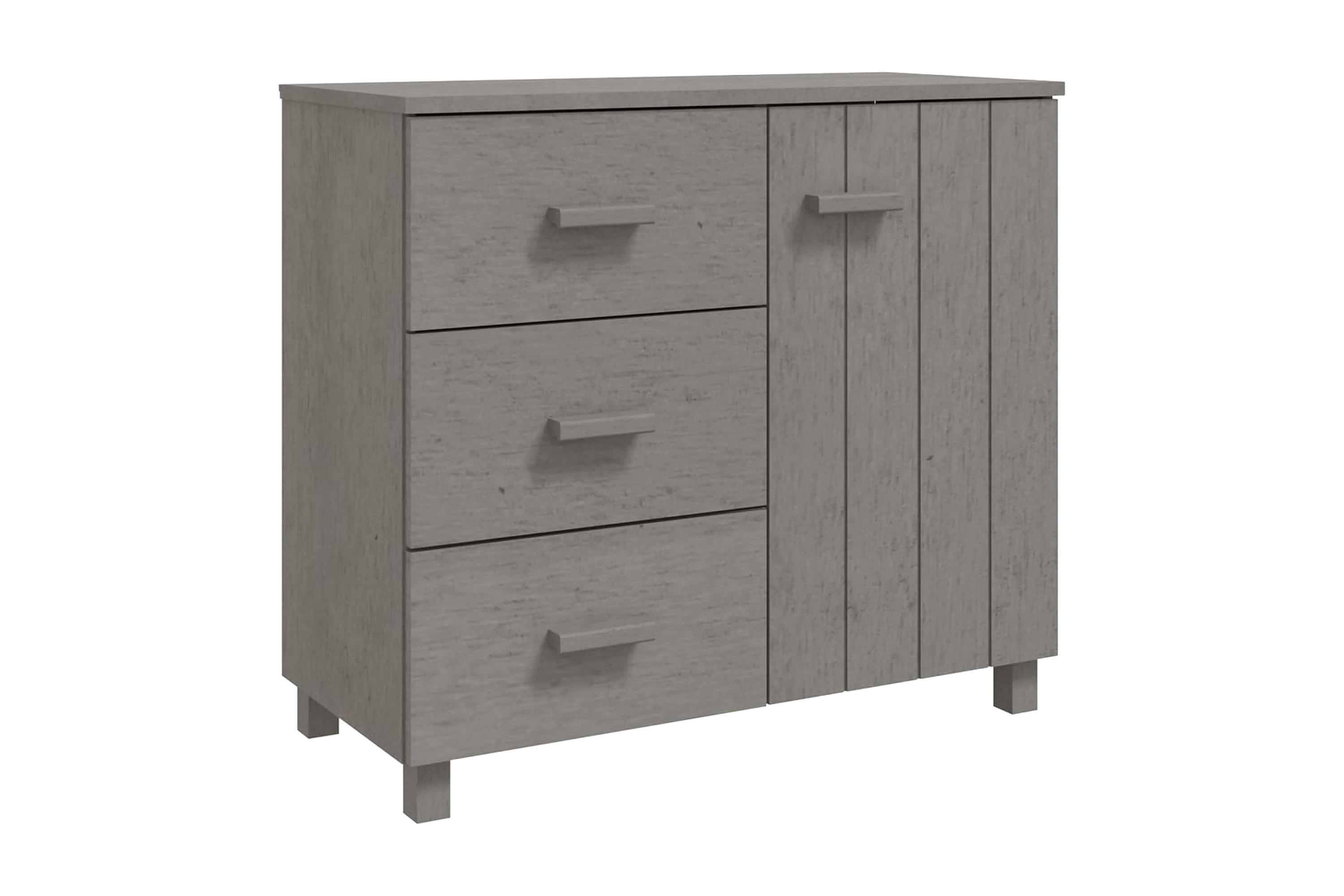 Skänk ljusgrå 90x40x80 cm massiv furu - Ljusgrå Sideboard & skänk Grå Trä