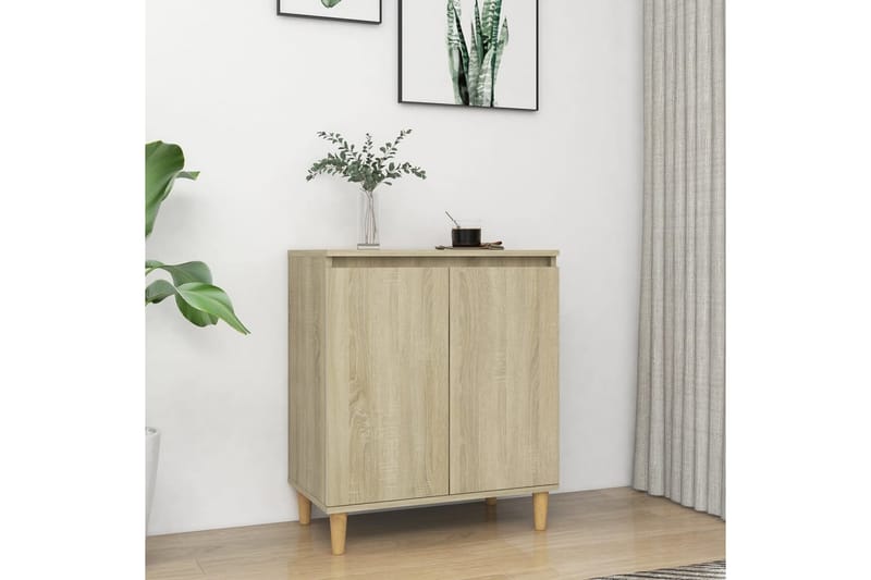 Skänk massiva träben sonoma-ek 60x35x70 cm spånskiva - Brun - Sideboard & skänk