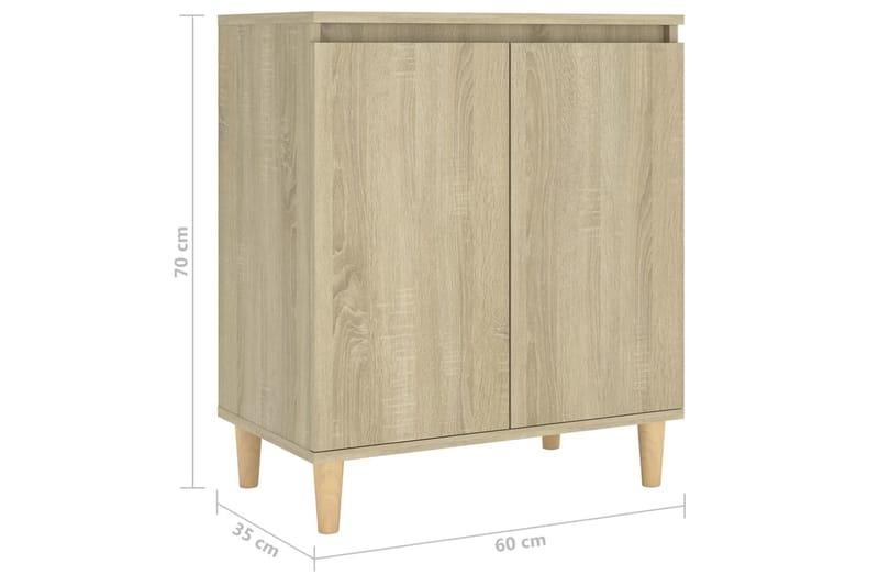 Skänk massiva träben sonoma-ek 60x35x70 cm spånskiva - Brun - Sideboard & skänk