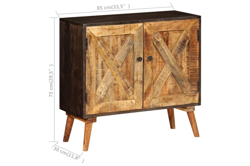 Skänk massivt mangoträ 85x30x75 cm - Brun - Förvaring - Förvaringsmöbler - Sideboard & skänk