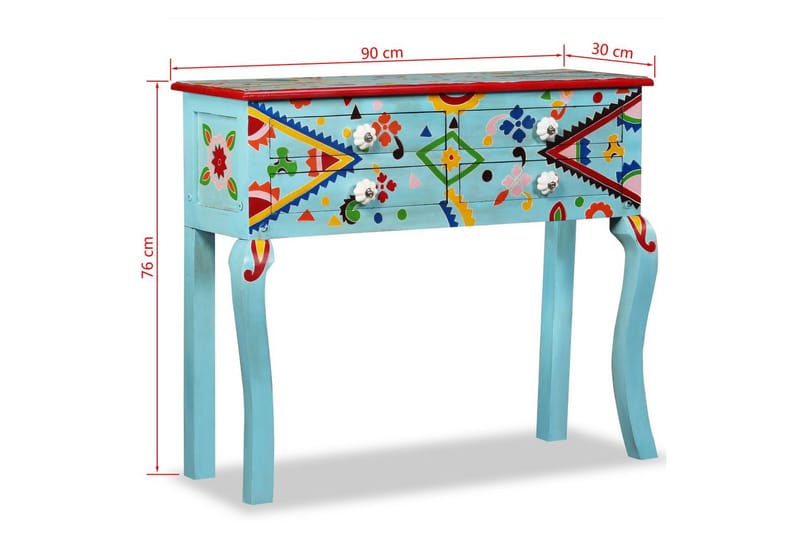 Skänk massivt mangoträ blå handmålad - Blå - Förvaring - Förvaringsmöbler - Sideboard & skänk