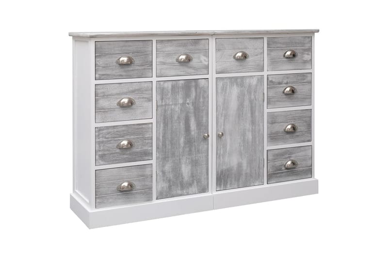 Skänk med 10 lådor grå 113x30x79 cm trä - Grå - Förvaring - Förvaringsmöbler - Sideboard & skänk