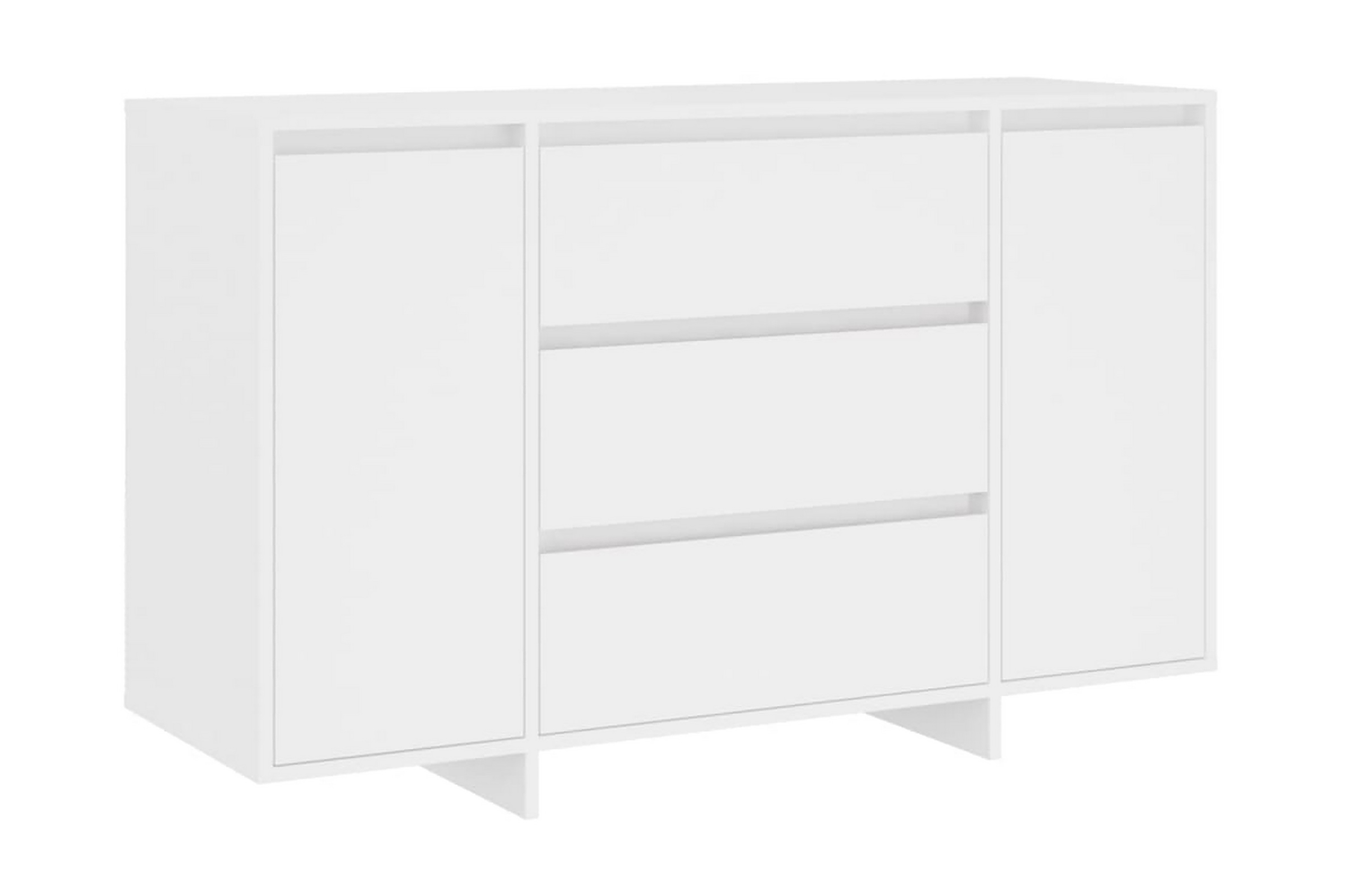 Skänk med 3 lådor vit 120x41x75 cm spånskiva - Vit Sideboard & skänk Trä