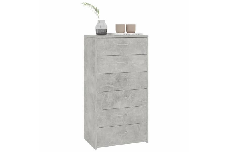 Skänk med 6 lådor betonggrå 50x34x96 cm spånskiva - Grå - Sideboard & skänk