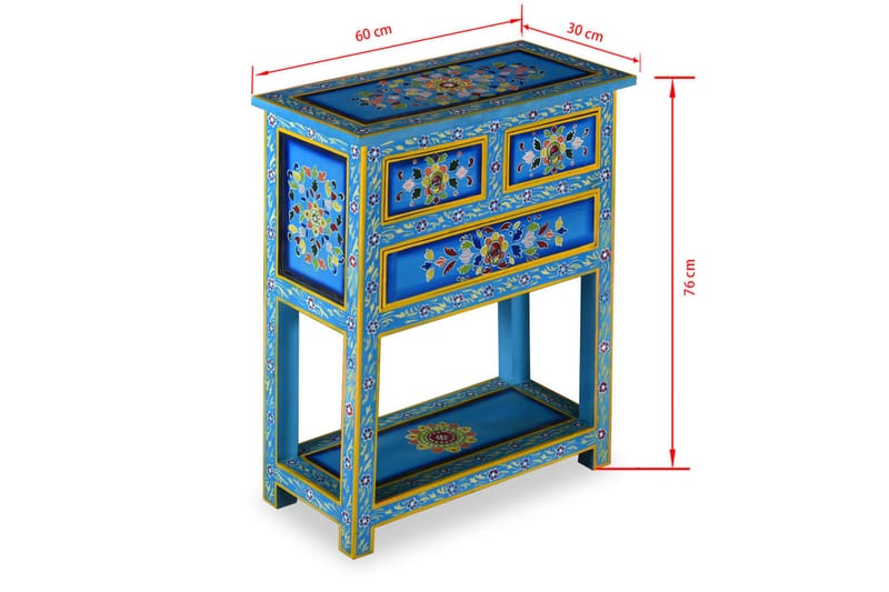 Skänk med lådor massivt mangoträ turkos handmålad - Blå/Grön - Förvaring - Förvaringsmöbler - Sideboard & skänk