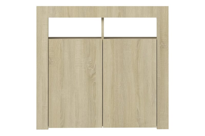 Skänk med LED-belysning sonoma-ek 80x35x75 cm - Brun - Sideboard & skänk